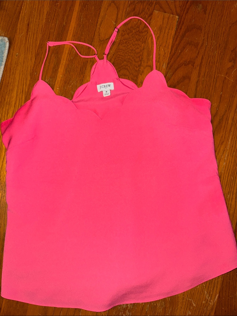 J. Crew salmon Pink Scalloped Spaghetti Strap Cami